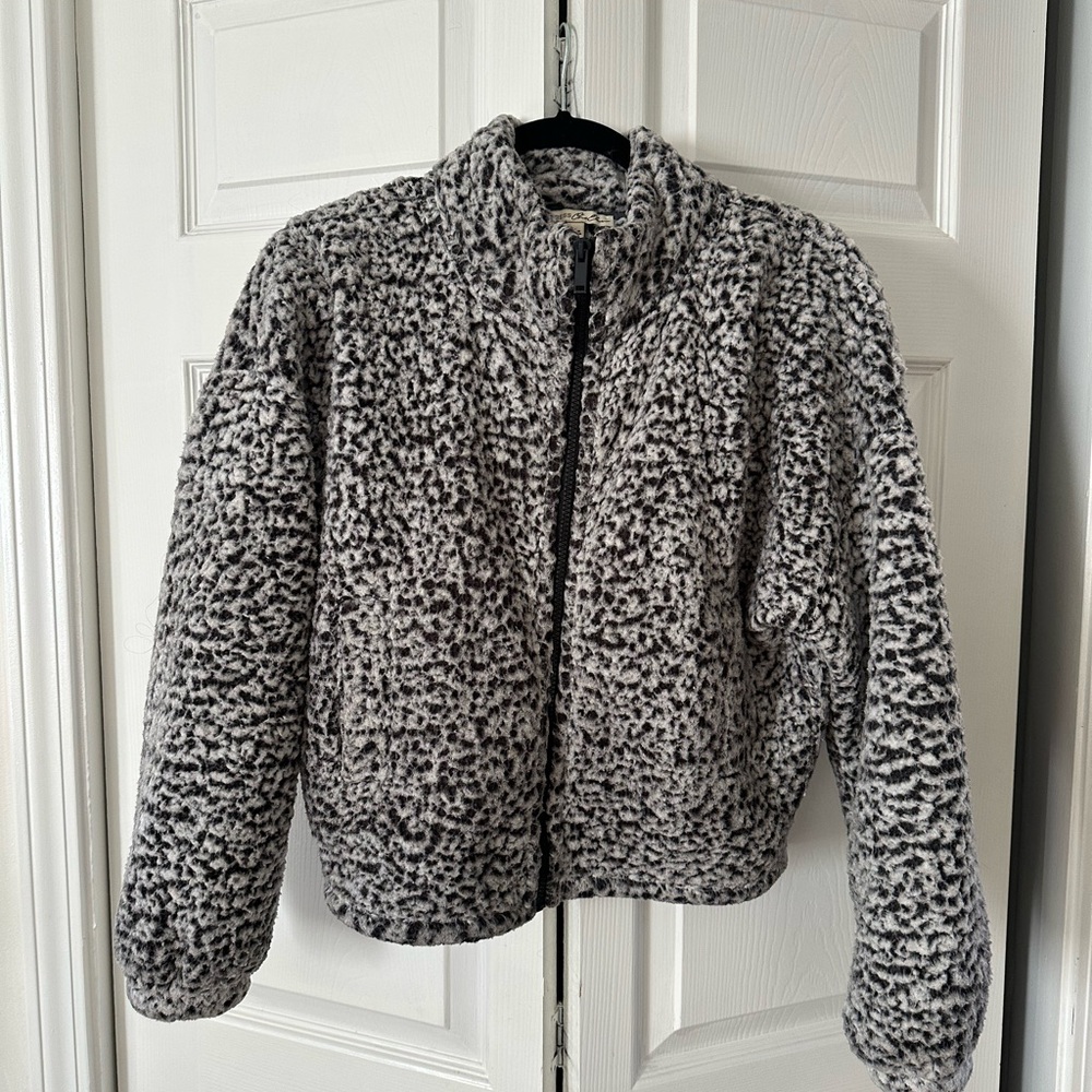 Express Black and White Teddy Jacket